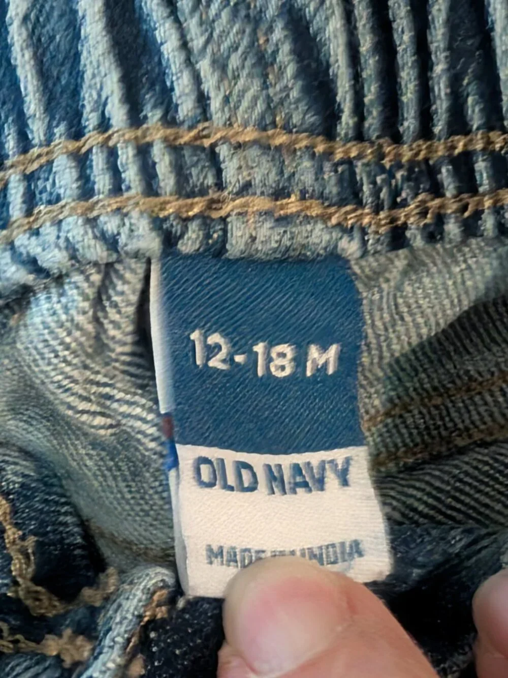 Baby denim jeans, size 12-18 months; qty 2